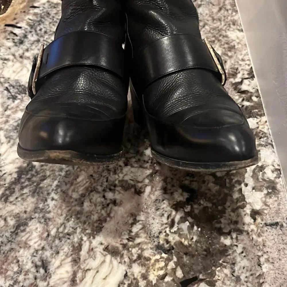Jason Wu Double Buckle Pointed Toe Leather Booties - Picture 4 of 12